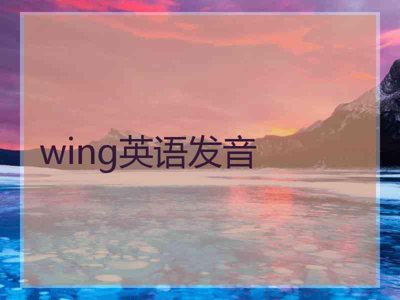 wing英语发音
