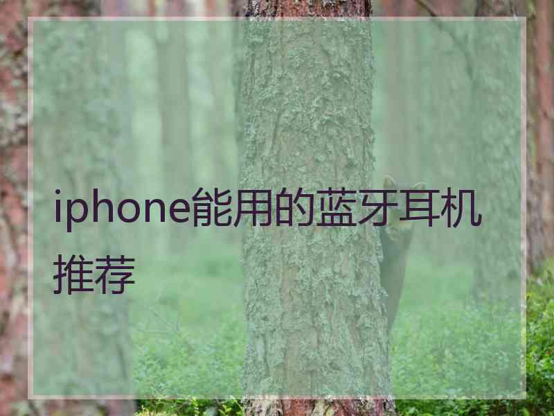 iphone能用的蓝牙耳机推荐