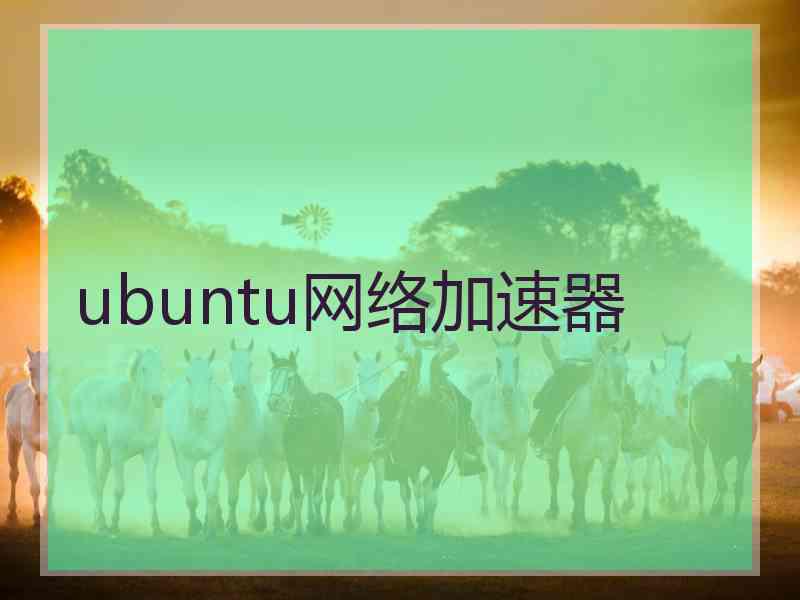 ubuntu网络加速器